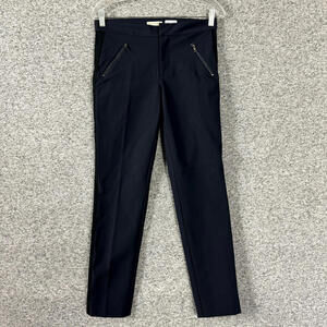 Rebecca Taylor Women's 6 Blue High Rise Skinny Leg Ava Techy Dress Pants